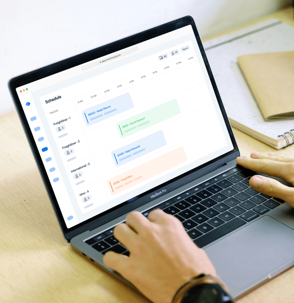 Mover Schedule on Laptop Mover Schedule on Laptop