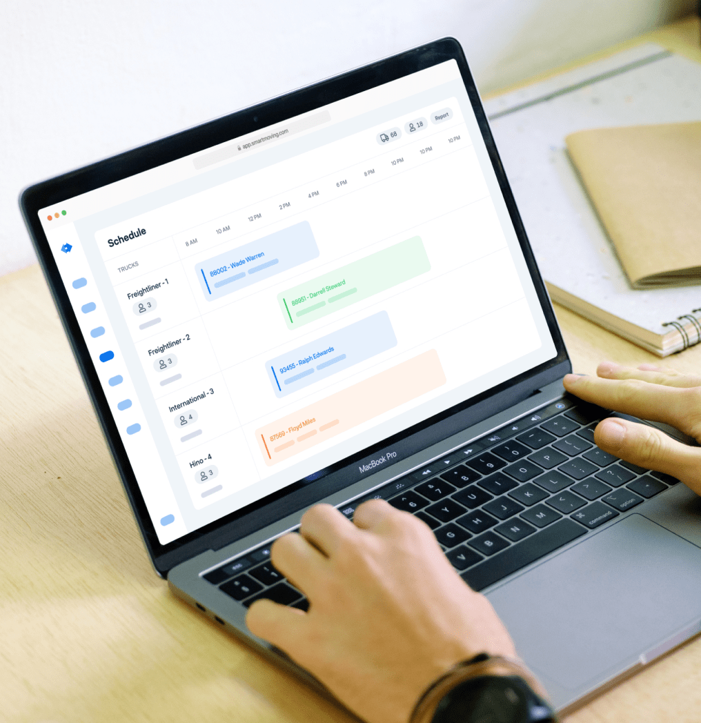 Mover Schedule on Laptop
